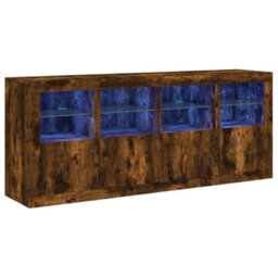 Berkfield Sideboard With Led Lights Smoked Oak 163X37X67 Cm - thumbnail 2