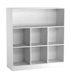 Urbn-Living Urbnliving Height 94Cm Wide Wooden 7 Cube Bookcase Shelving Display Colour White Storage Unit Cabinet Shelves - thumbnail 3