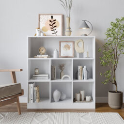 Urbn-Living Urbnliving Height 94Cm Wide Wooden 7 Cube Bookcase Shelving Display Colour White Storage Unit Cabinet Shelves - thumbnail 2