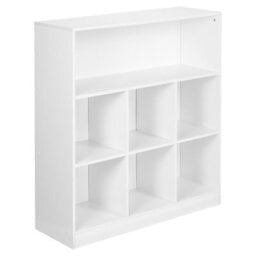 Urbn-Living Urbnliving Height 94Cm Wide Wooden 7 Cube Bookcase Shelving Display Colour White Storage Unit Cabinet Shelves