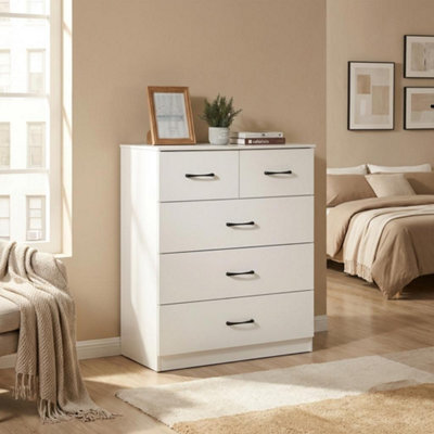 Swish Furniture Paddington White With Black Handles 3+2 Chest Of Drawers Dresser Bedroom Furniture Storage Organiser - image 1