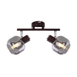 Luminosa Lighting Luminosa Pallo Twin Ceiling Spotlight Bronze Colored Smoke Glass Shade 2X E14 - thumbnail 3