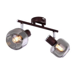 Luminosa Lighting Luminosa Pallo Twin Ceiling Spotlight Bronze Colored Smoke Glass Shade 2X E14