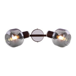Luminosa Lighting Luminosa Pallo Twin Ceiling Spotlight Bronze Colored Smoke Glass Shade 2X E14 - thumbnail 4