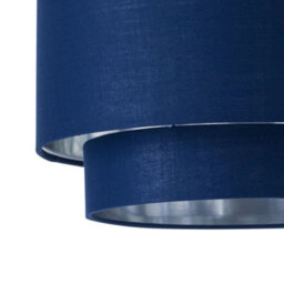 First Choice Lighting Kozy - Navy Blue And Silver 30Cm Pendant Shade - thumbnail 3