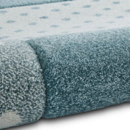 Blue Kids Rug, Stain-Resistant Rug, Graphics Pictorial Rug, Modern Rug For Bedroom, & Dining Room-80Cm X 150Cm - thumbnail 4