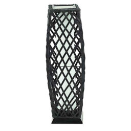 Gr8 Garden Set Of 2 Solar Rattan Lantern Led Garden Path Lights Charcoal - thumbnail 7