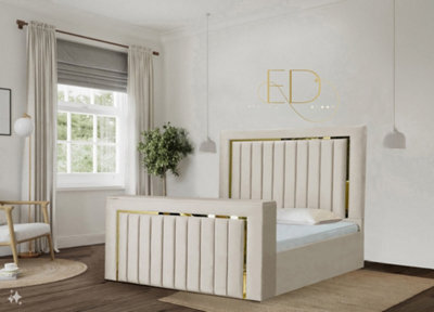 Stratus Interiors Emperor Tv Bed Gold Silver Trim Panel Border - Small Double - image 1