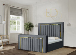Stratus Interiors Emperor Tv Bed Gold Silver Trim Panel Border - Small Double - thumbnail 4