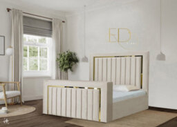 Stratus Interiors Emperor Tv Bed Gold Silver Trim Panel Border - Small Double - thumbnail 2