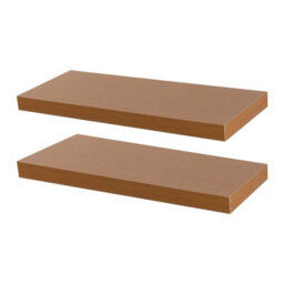 Harbour Housewares 60Cm Floating Wall Shelves- Brown - Photo Gallery Bookshelf Wall Shelves For Storage & Display - Set Of 2 - thumbnail 1