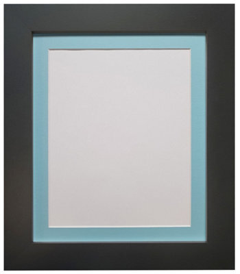 Frames By Post Metro Black Frame With Blue Mount For Image Size 12 X 8 Inch - image 1