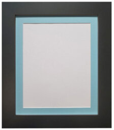 Frames By Post Metro Black Frame With Blue Mount For Image Size 12 X 8 Inch - thumbnail 1