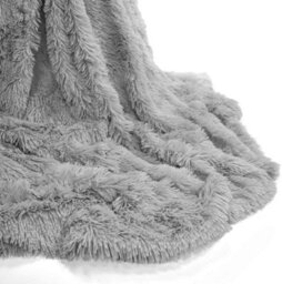 Homes & Linen Teddy Fur Throw Blanket With Reversible Plain Sherpa Teddy Fleece Luxury Fluffy Fur Throw Blanket - thumbnail 2