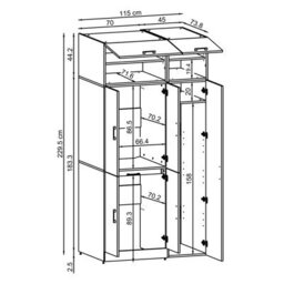 Roomart Dora Cabinet Set For Dryer And Washing Machine With Extra Storage And Pull Out Shelf Oak Finish - thumbnail 6