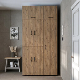 Roomart Dora Cabinet Set For Dryer And Washing Machine With Extra Storage And Pull Out Shelf Oak Finish - thumbnail 3
