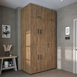 Roomart Dora Cabinet Set For Dryer And Washing Machine With Extra Storage And Pull Out Shelf Oak Finish - thumbnail 2