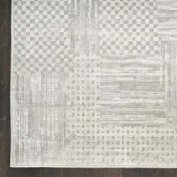 Silver Grey Abstract Modern Living Room Bedroom & Dining Room Rug-274Cm X 366Cm - thumbnail 6