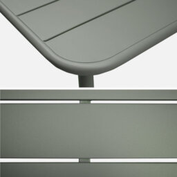 Sweeek. 6-8 Seater Rectangular Steel Garden Table Amelia 160Cm Khaki Green 160X90X72.5 Cm - thumbnail 6