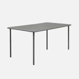 Sweeek. 6-8 Seater Rectangular Steel Garden Table Amelia 160Cm Khaki Green 160X90X72.5 Cm - thumbnail 3