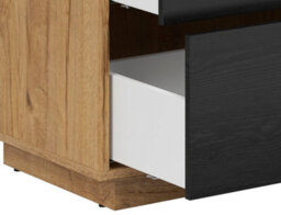 Impact Furniture Large Sideboard Cabinet 3 Drawers Bedroom Living Room Storage 160Cm Unit Oak And Black Oak Effect Modern Maio - thumbnail 7