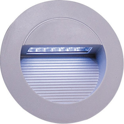 Luminosa Lighting Luminosa White Led Grey Aluminium Round Recessed Wall Light, Ip44