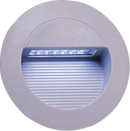 Luminosa Lighting Luminosa White Led Grey Aluminium Round Recessed Wall Light, Ip44