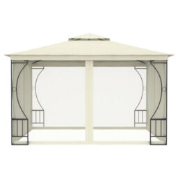 Berkfield Gazebo With Nets 300X300X265 Cm Cream - thumbnail 2