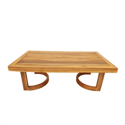 Abrihome Acacia Wood Coffee Table - Solid Outdoor Garden Table - Teak Finish W120 X D60 X H40 Cm - image 1