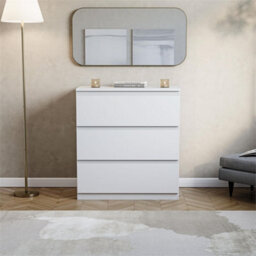White  Designs Denver 3 Drawer Chest Of Drawers Storage - thumbnail 1