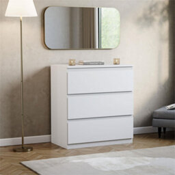 White  Designs Denver 3 Drawer Chest Of Drawers Storage - thumbnail 6