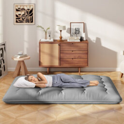 Costway Foldable Tatami Mat Floor Futon Mattress Roll Up Sleeping Pad W/ Washable Cover, Small Double/double/king Size - thumbnail 3