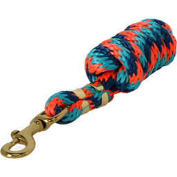 Shires Topaz Horse Lead Rope Orange/navy/turquoise (1.8M) - thumbnail 1