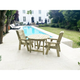 Marlborough Heavy Duty Table And Chair Set - 1 Circle Table - 2 Chairs - 2 Seater - thumbnail 1