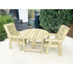 Marlborough Heavy Duty Table And Chair Set - 1 Circle Table - 2 Chairs - 2 Seater - thumbnail 3