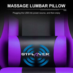 Gtplayer Gaming Chair With Footrest, Massage Computer Chairs For Adults, Ergonomic High Back Height Adjustable Pc Chair, Purple - thumbnail 3
