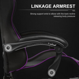 Gtplayer Gaming Chair With Footrest, Massage Computer Chairs For Adults, Ergonomic High Back Height Adjustable Pc Chair, Purple - thumbnail 4