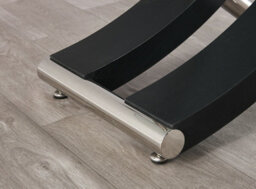 Modernique Nuovo Coffee Table, Tempered Clear Glass Top With Cross Leg In Black - thumbnail 3