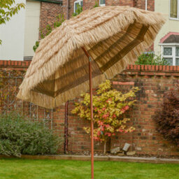 Gardenwize Garden Outdoor Tiltable Straw Beach Umbrella Parasol - thumbnail 3