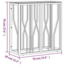 Berkfield Console Table Silver 70X30X70 Cm Stainless Steel And Glass - thumbnail 6
