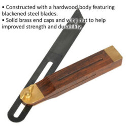 Premium 230mm Adjustable Hardwood Bevel With Blackened Steel And Brass Components - thumbnail 2