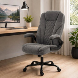 Office Chair, Desk Chair With Flip-Up Armrest, Pocket Springs, Dark Grey - thumbnail 6