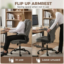 Office Chair, Desk Chair With Flip-Up Armrest, Pocket Springs, Dark Grey - thumbnail 5