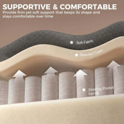 Office Chair, Desk Chair With Flip-Up Armrest, Pocket Springs, Dark Grey - thumbnail 3