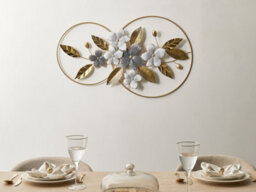Beliani Wall Decor Leaf Dysprosium Metal 61 Cm Gold - thumbnail 2