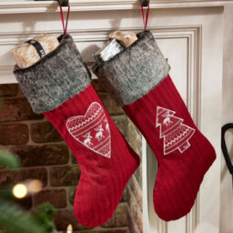 Dibor Red Nordic Tree Xmas Christmas Gift Bag Christmas Stocking For Kids - thumbnail 4