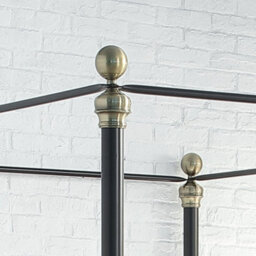 OAT Home Marylebone Black & Brass Four Poster Metal Bed Frame - King Size - thumbnail 4