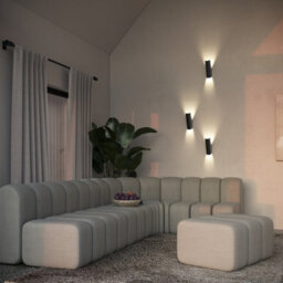 Luminosa Lighting Luminosa Maytoni Notta Modern Flush Wall Uplighter Matt Black G9 - thumbnail 3