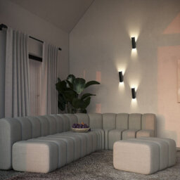 Luminosa Lighting Luminosa Maytoni Notta Modern Flush Wall Uplighter Matt Black G9 - thumbnail 2
