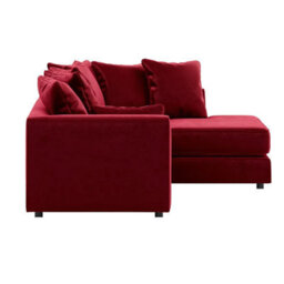 Furnishings For Less UK Brooklyn Plush Velvet 3 To 4 Seater L Shaped Corner Sofa Foam Red Right Hand Facing - thumbnail 3